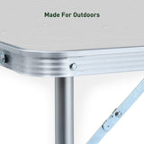 KILIROO Camping Table 60cm Silver - 45-Degree Angle