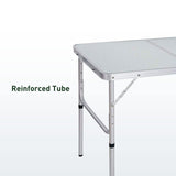 KILIROO Camping Table 90cm Silver - Side View