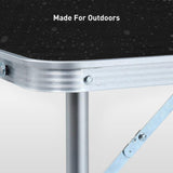 KILIROO Camping Table 60cm Black - Top-Down View