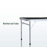 KILIROO Camping Table 60cm Black - Rear View