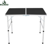 KILIROO Camping Table 90cm Black - Close-Up Angle