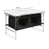 KILIROO Camping Table 120cm Silver (With Black Storage Bag) - Front View