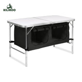 KILIROO Camping Table 120cm Silver (With Black Storage Bag) - Rear View