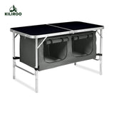 KILIROO Camping Table 120cm Black (With Grey Storage Bag) - Front View