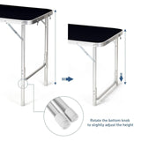 KILIROO Camping Table 120cm Black (With Grey Storage Bag) - Side View