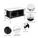 KILIROO Camping Table 120cm Black (With Grey Storage Bag) - 45-Degree Angle