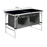KILIROO Camping Table 120cm Black (With Grey Storage Bag) - Rear View