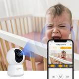 Laxihub Indoor Wi-Fi 1080P FHD Pan Tilt Zoom Home Security Camera P2 - 45-Degree Angle