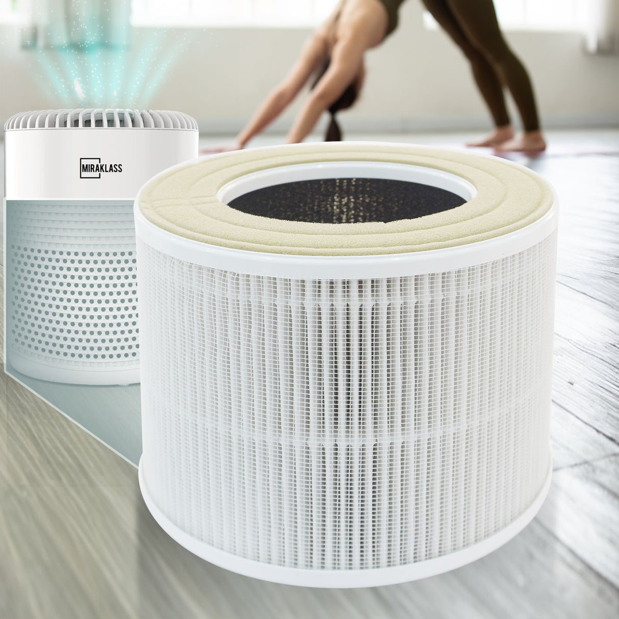 MIRAKLASS HEPA13 Antibacterial Replacement Air Purifier Filter for MK-KJ050C7-AWK
