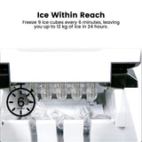 Miraklass Compact Stainless Steel Ice Maker with 2.2L Capacity - Top-Down View