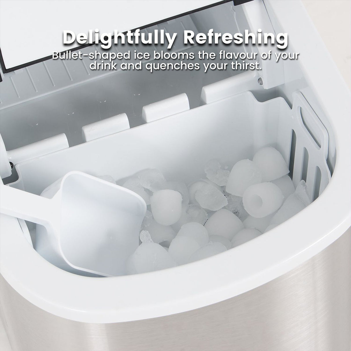 Miraklass Compact Stainless Steel Ice Maker with 2.2L Capacity