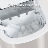 Miraklass Compact Stainless Steel Ice Maker with 2.2L Capacity - 45-Degree Angle