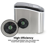 Miraklass Compact Stainless Steel Ice Maker with 2.2L Capacity - Rear View