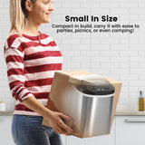 Miraklass Compact Stainless Steel Ice Maker with 2.2L Capacity - Low Angle