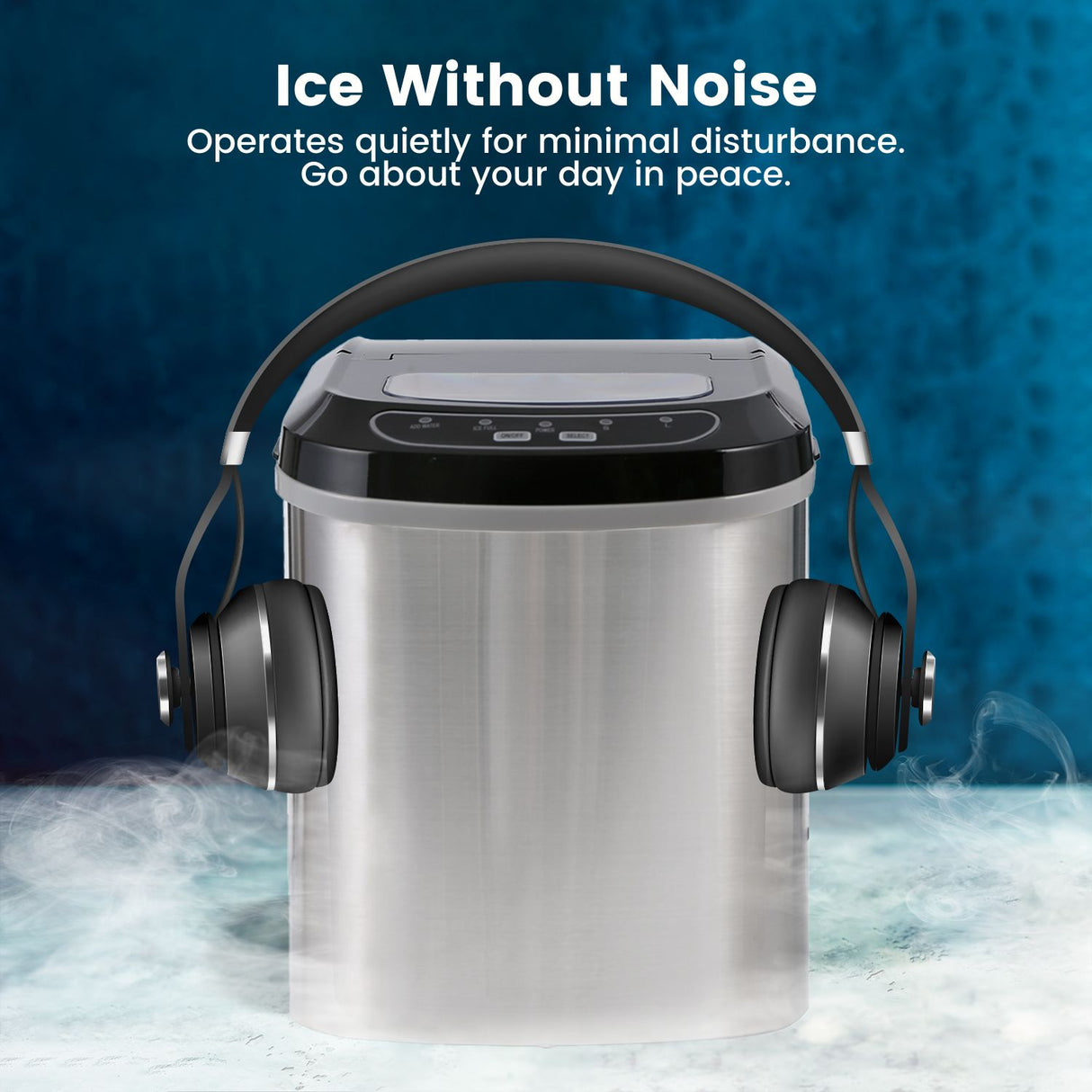 Miraklass Compact Stainless Steel Ice Maker with 2.2L Capacity