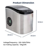 Miraklass Compact Stainless Steel Ice Maker with 2.2L Capacity - Extra Image