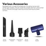 MIRAKLASS 45000RPM Cordless Rechargeable Air Duster & Car Vacuum Cleaner - Navy Blue - Close-Up Angle