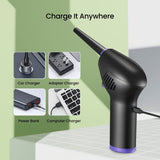 MiraKlass 45000RPM Cordless Air Duster with 6000mAh Battery - Top-Down View