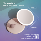 Muid Mini Q Portable Handheld Lighted Mirror in Pink - Low Angle