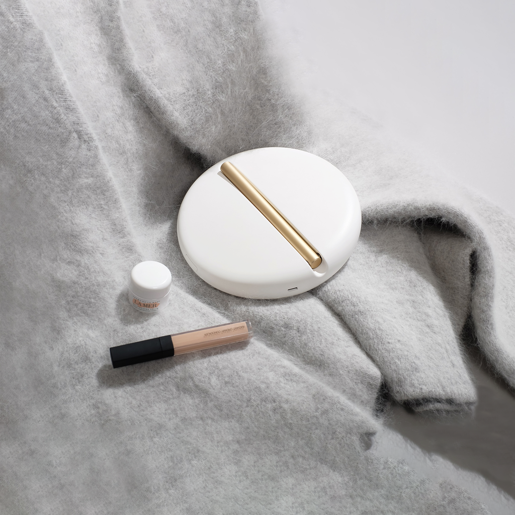 Pink Portable Makeup Mirror with Adjustable LED Light