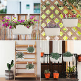 NOVEDEN 3 Pack Metal Iron Hanging Flower Pots with Detachable Hooks (White) - Side View
