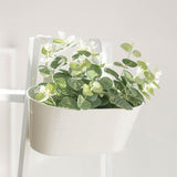 NOVEDEN 3 Pack Metal Iron Hanging Flower Pots with Detachable Hooks (White) - Top-Down View