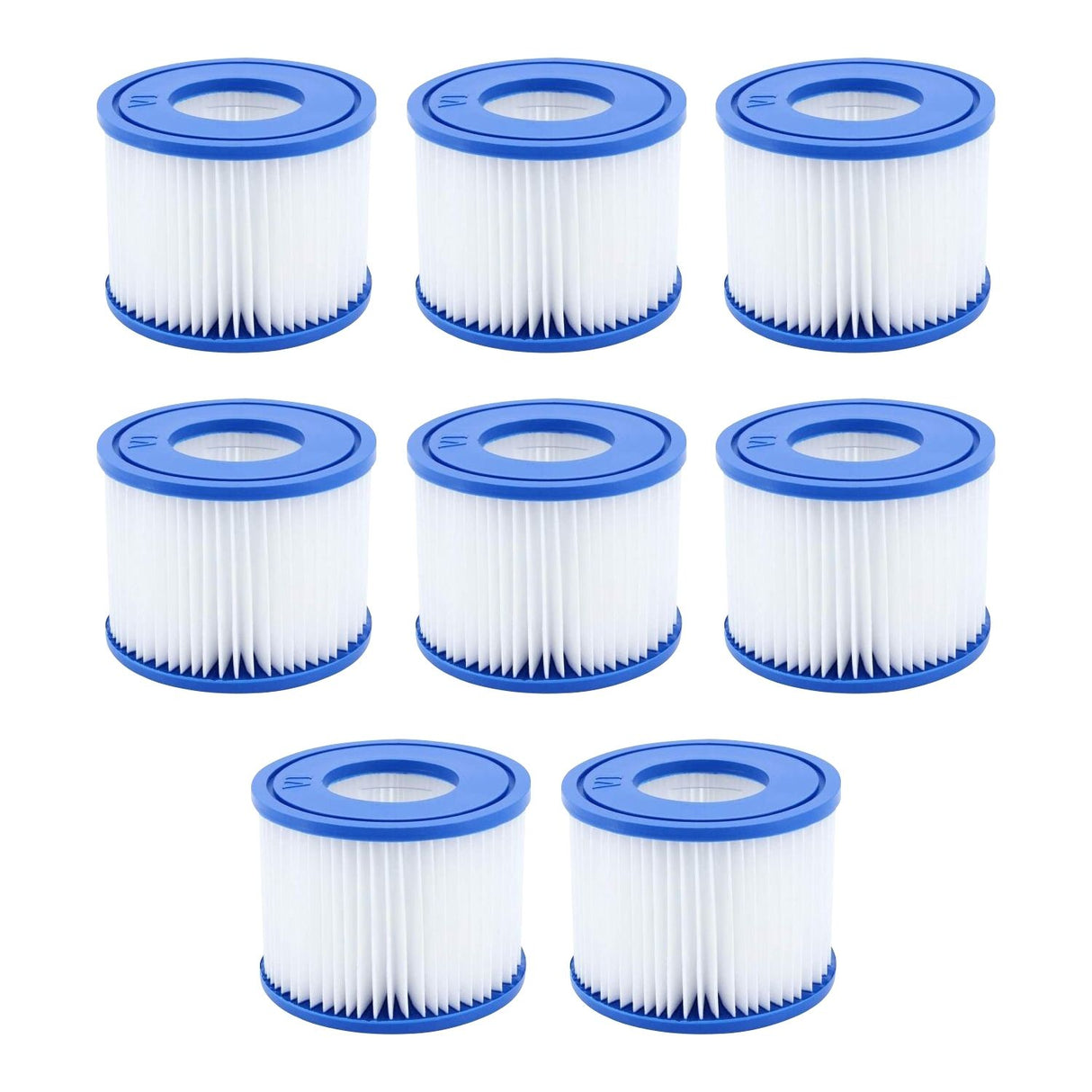 NOVEDEN 8-Pack Replacement Spa Filter Cartridges for Lay-Z-Spa (Type VI, Blue & White)