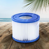 NOVEDEN 8-Pack Replacement Spa Filter Cartridges for Lay-Z-Spa (Type VI, Blue & White) - Side View