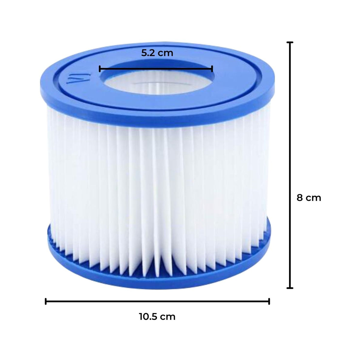 NOVEDEN 8-Pack Replacement Spa Filter Cartridges for Lay-Z-Spa (Type VI, Blue & White)