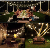 NOVEDEN 100-Bulb Warm White Solar String Lights with 8 Lighting Modes - Top-Down View