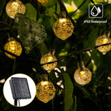 NOVEDEN 100-Bulb Warm White Solar String Lights with 8 Lighting Modes - 45-Degree Angle