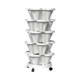 NOVEDEN 5 Tier Stacking Planter Vertical Garden with Heavy Duty Trolley Wheels (45cm) - Extra Image