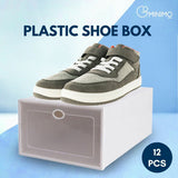 GOMINIMO Plastic Shoe Box 12pcs (White) - Front View