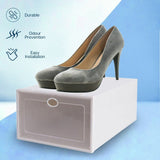 GOMINIMO Plastic Shoe Box 12pcs (White) - Side View
