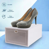 GOMINIMO Plastic Shoe Box 24 pcs (White) - Side View