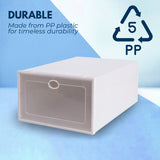 GOMINIMO Plastic Shoe Box 24 pcs (White) - Rear View