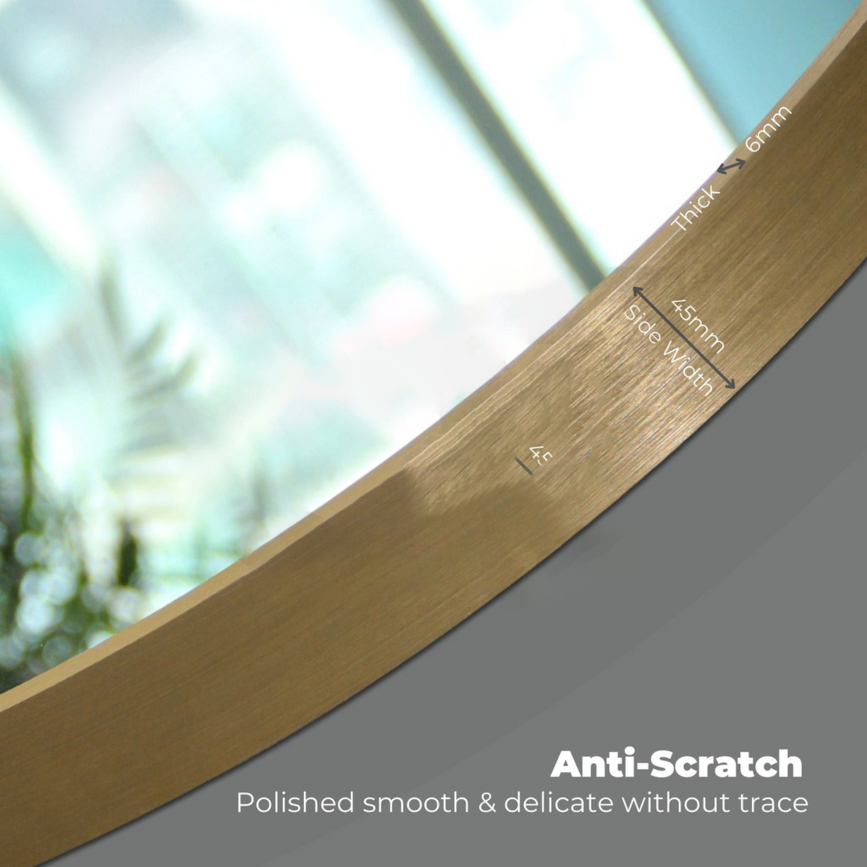 GOMINIMO 60cm Anti-Scratch Round Bathroom Mirror