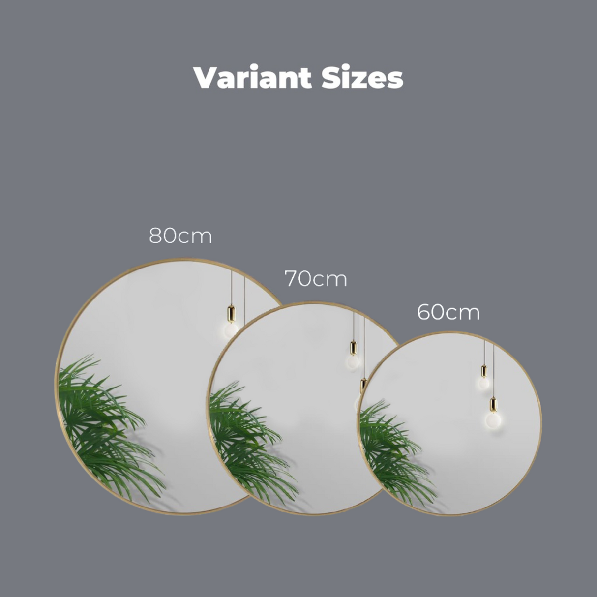GOMINIMO 60cm Anti-Scratch Round Bathroom Mirror