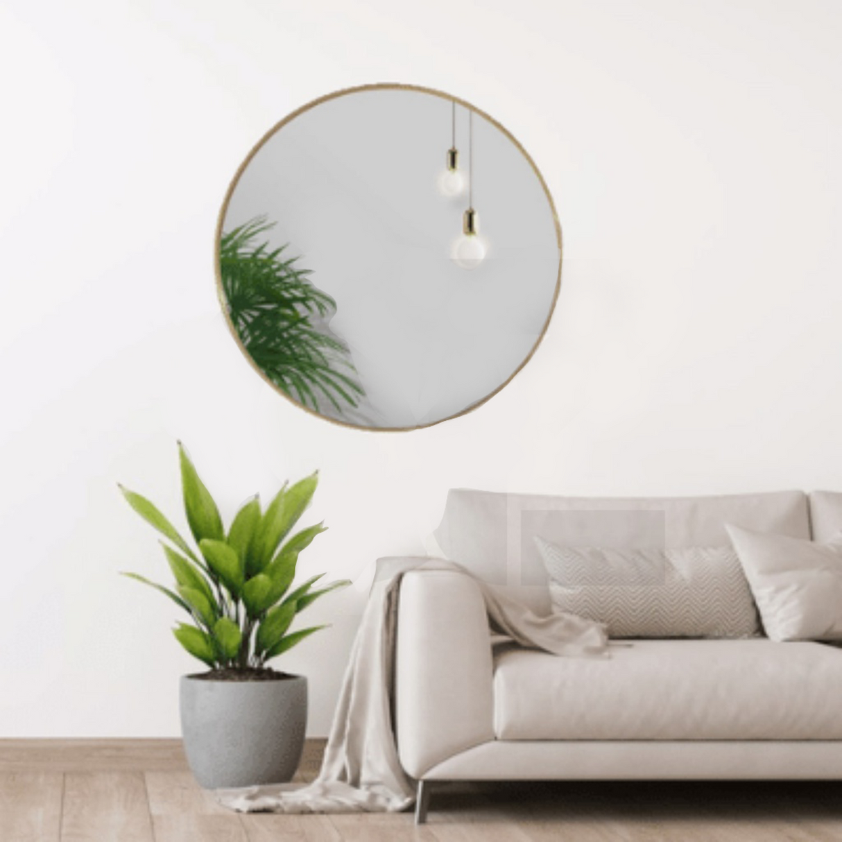 GOMINIMO 60cm Anti-Scratch Round Bathroom Mirror