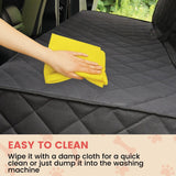 Ultimate Waterproof Pet Car Back Seat Protector with Safety Features - Rear View