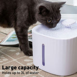Floofi Pet Water Fountain Dispenser LED USB 3L - Top-Down View