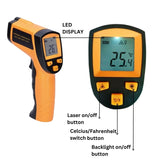 RYNOMATE Non-Contact Digital Laser -50℃~550℃ Temperature Gun with Adjustable Emissivity - Side View