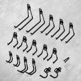 RYNOMATE 16 Pack Garage Hooks Heavy Duty (Black) - Rear View