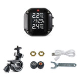 RYNOMATE Motorcycle Tire Pressure Monitoring System with Dual Sensors - Top-Down View