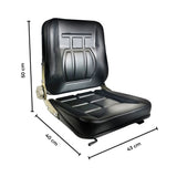RYNOMATE Adjustable Universal Tractor Seat with Durable PU Leather and Thick Foam Padding (Black) - Close-Up Angle