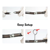 RYNOMATE Plumber Drain Snake Pipeline Sewer Cleaner with Drill Bit Tool (Black) - Low Angle