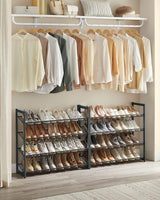 SONGMICS 8-Tier Shoe Rack Storage 32 pairs with Adjustable Shelves Gray - Top-Down View