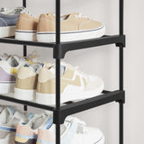 SONGMICS 10 Tier Metal Shoe Rack for 50 Pairs of Shoes Black - Top-Down View