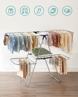 SONGMICS Foldable 2-Level Clothes Airer - Side View