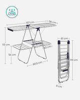SONGMICS Foldable 2-Level Clothes Airer - Top-Down View
